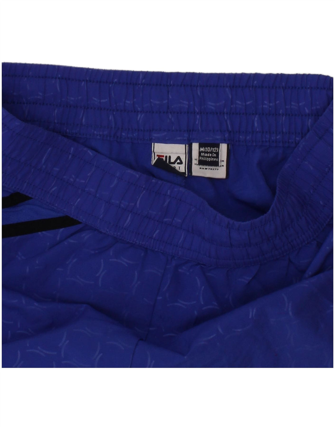 FILA Short de Sport Fille 10-11 ans Bleu Moyen Géométrique Polyester