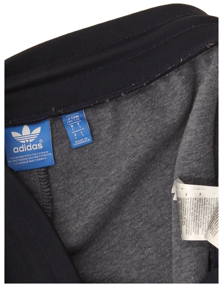 Adidas Pantalon de survêtement graphique pour homme Pantalon de jogging Large Bleu marine Polyester