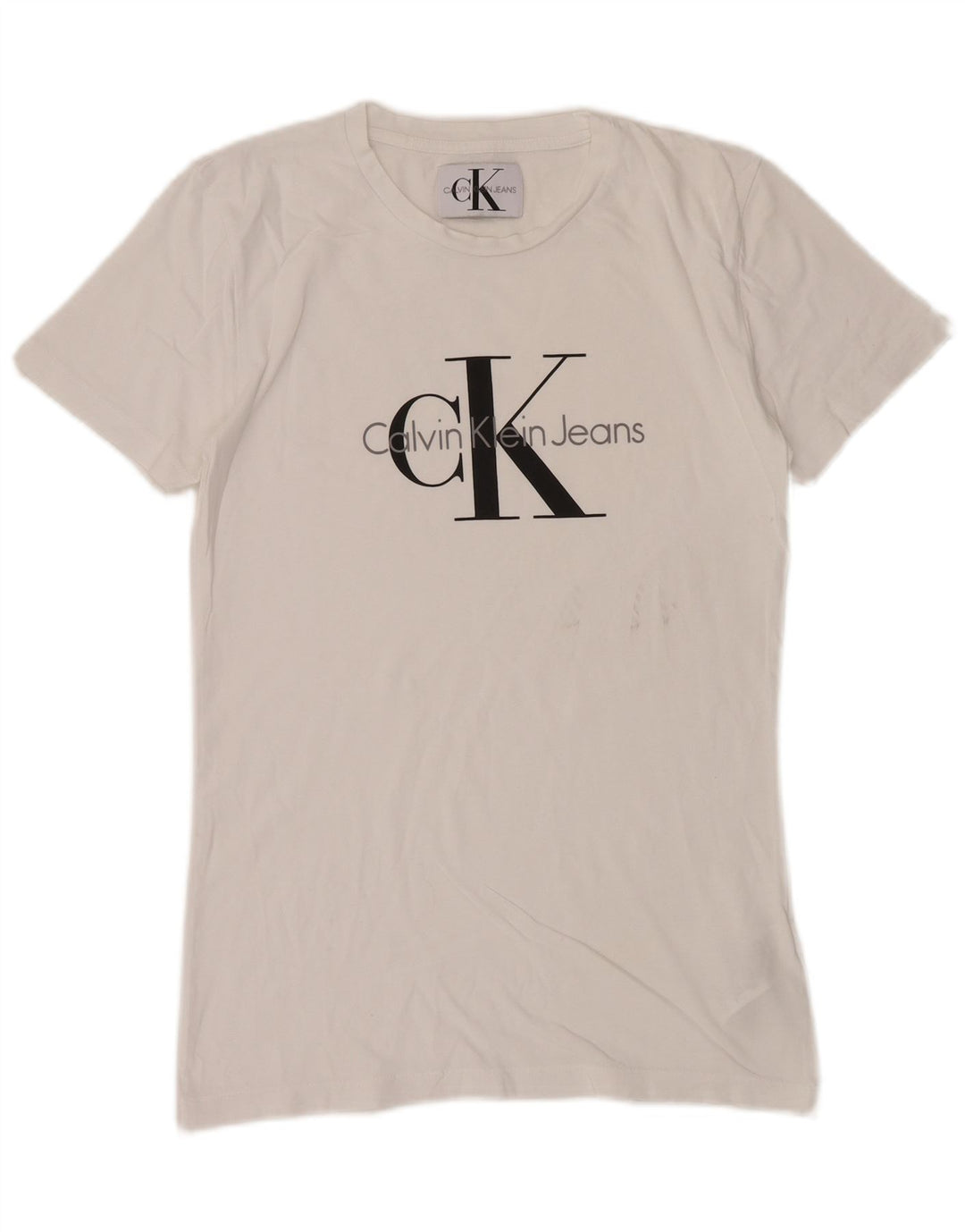 CALVIN KLEIN JEANS T-Shirt Graphique Homme Petit Blanc Coton