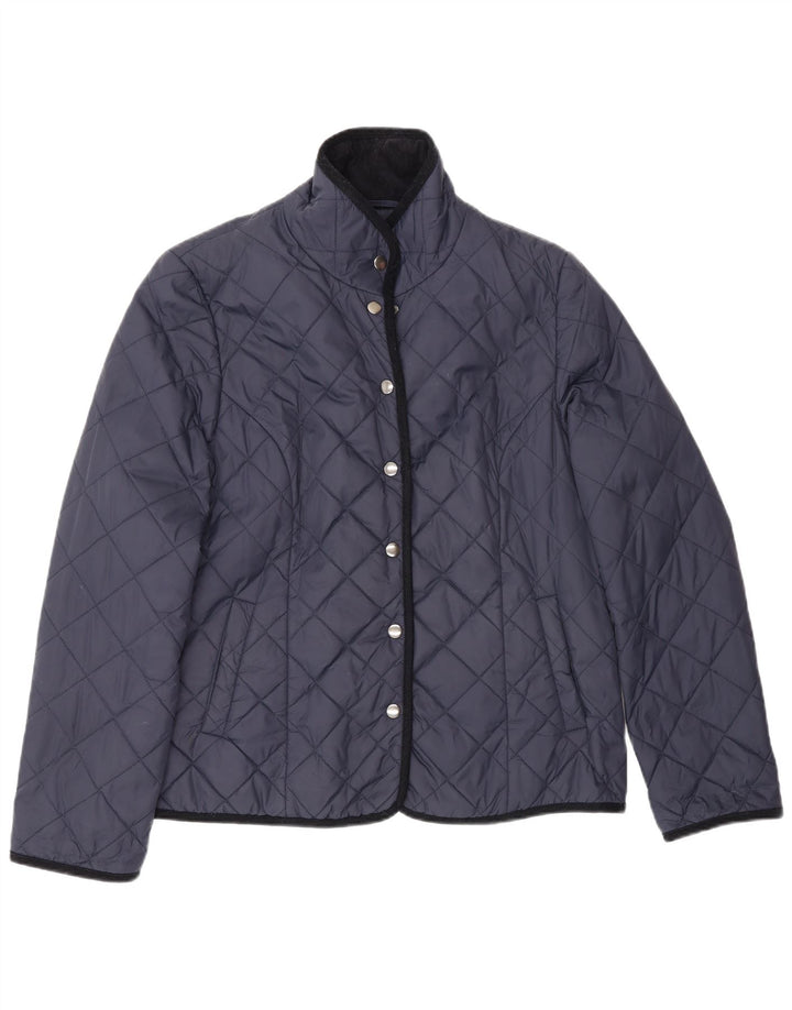 Jaeger Veste matelassée pour femme UK 14 Medium Bleu marine Polyester