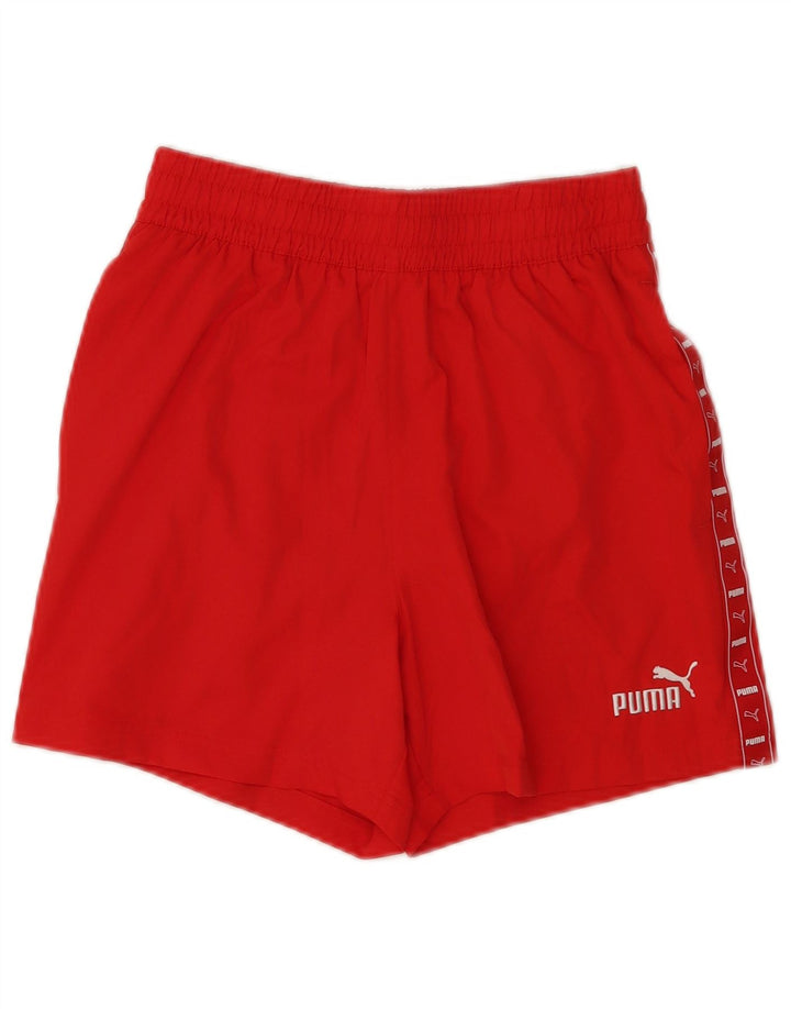 Puma Short de sport graphique pour femme UK 8 Small Rouge Polyester