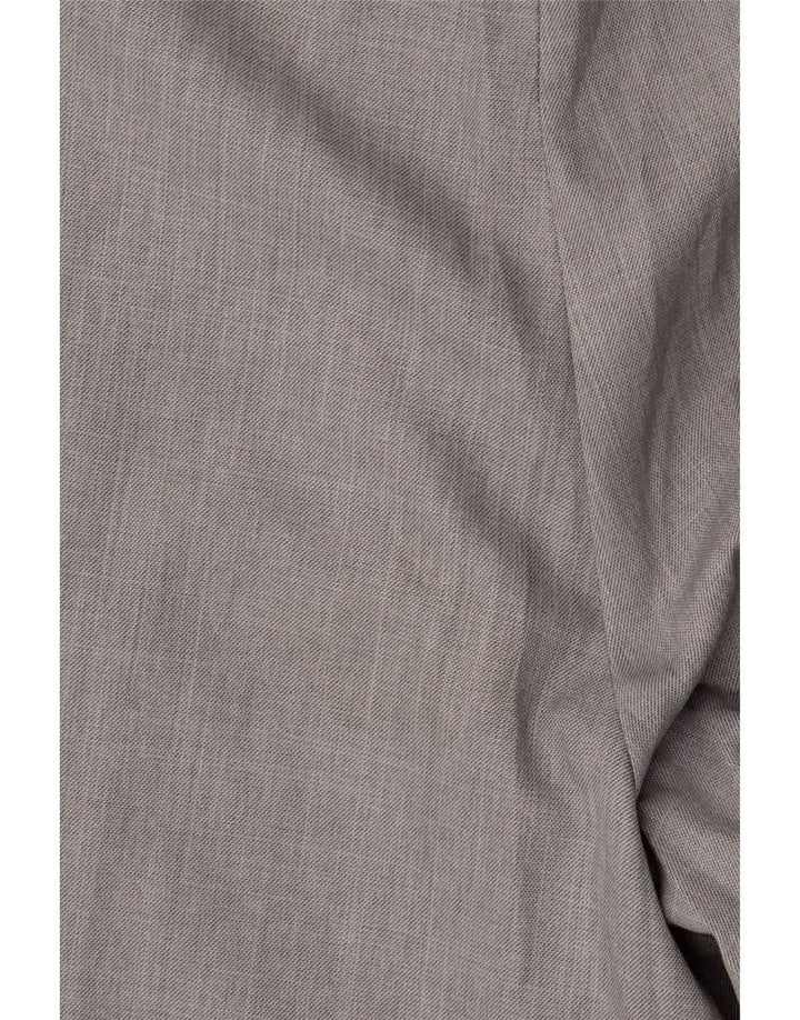 Marks & Spencer Pantalon de Costume Droit Homme W42 L29 Gris Polyester