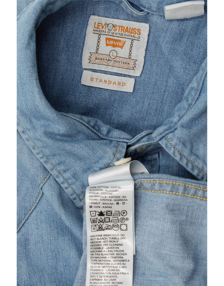 Levi's Chemise en Jean Coupe Standard Homme Bleu Large Coton