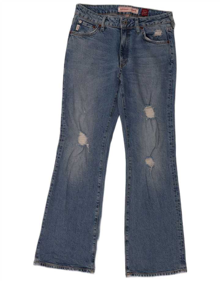 SUPERDRY Jean bootcut effet vieilli W30 L30 bleu coton femme