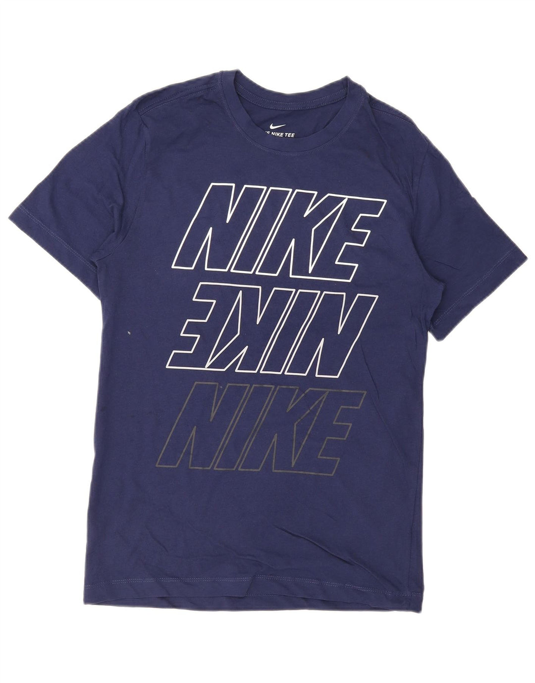 NIKE T-shirt graphique pour hommes, petit, en coton bleu marine