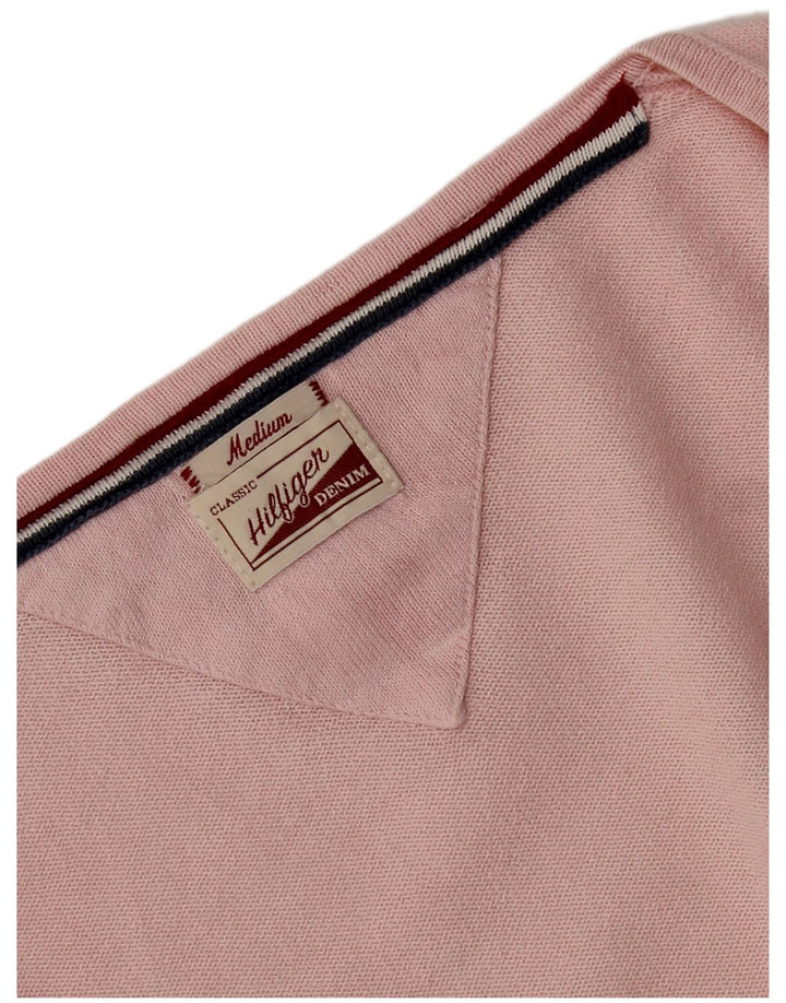 Tommy Hilfiger Pull col V pour femme UK 12 Rose moyen