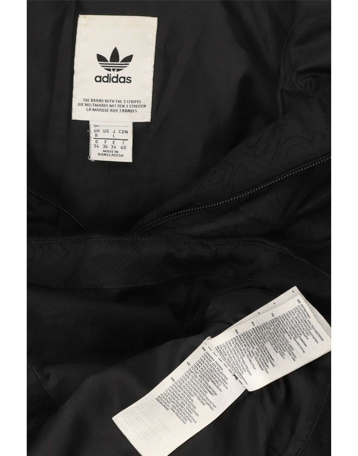 Adidas Veste matelassée à capuche graphique pour femme UK 8 Small Noir Polyester