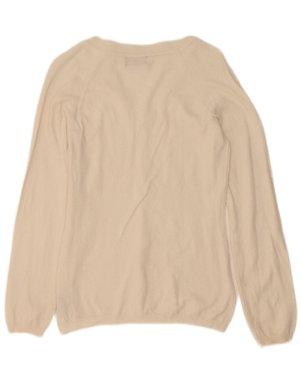 Fila Pull col V pour femme UK 14 Large Blanc cassé en coton