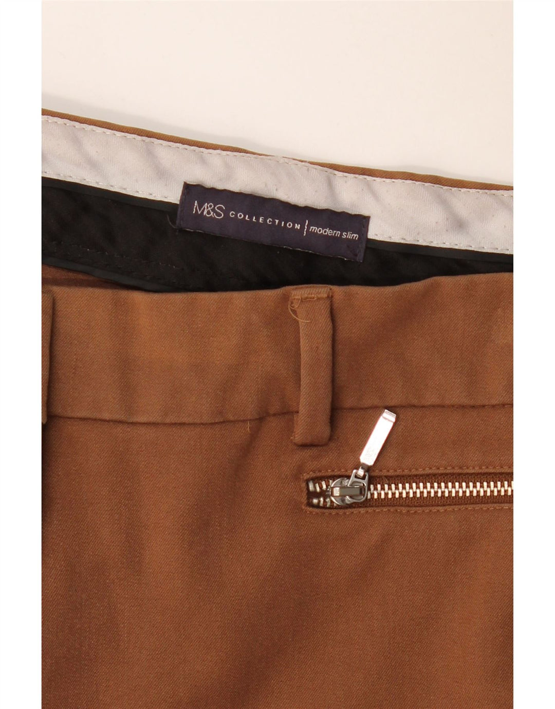 Marks & Spencer Pantalon décontracté moderne et slim pour femme W32 L28 Marron