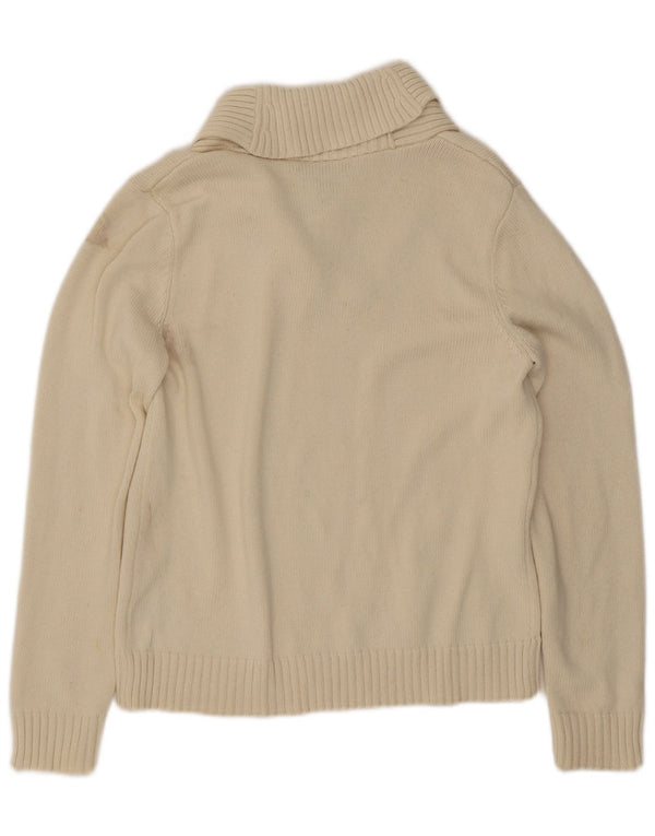 Ralph Lauren Pull à col châle pour femme UK 14 Grand coton beige
