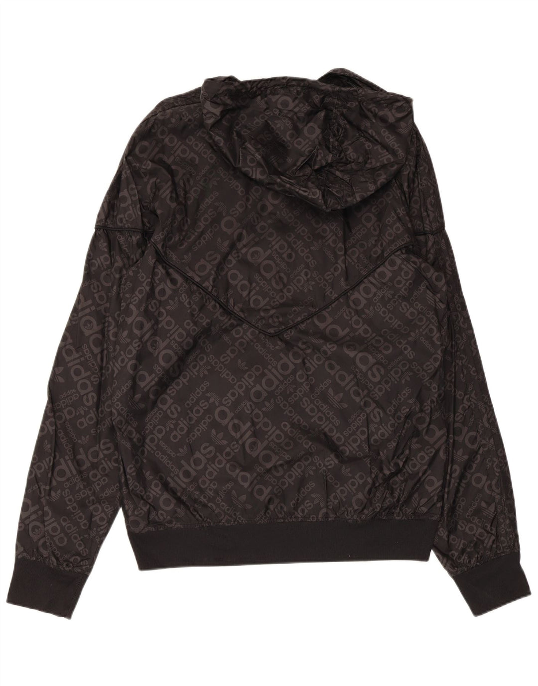 ADIDAS Veste de pluie à capuche graphique pour homme UK 38 Medium Noir Polyamide