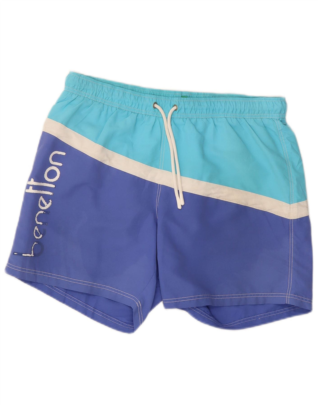 Benetton Short de Bain Graphique Homme Large Bleu Colorblock