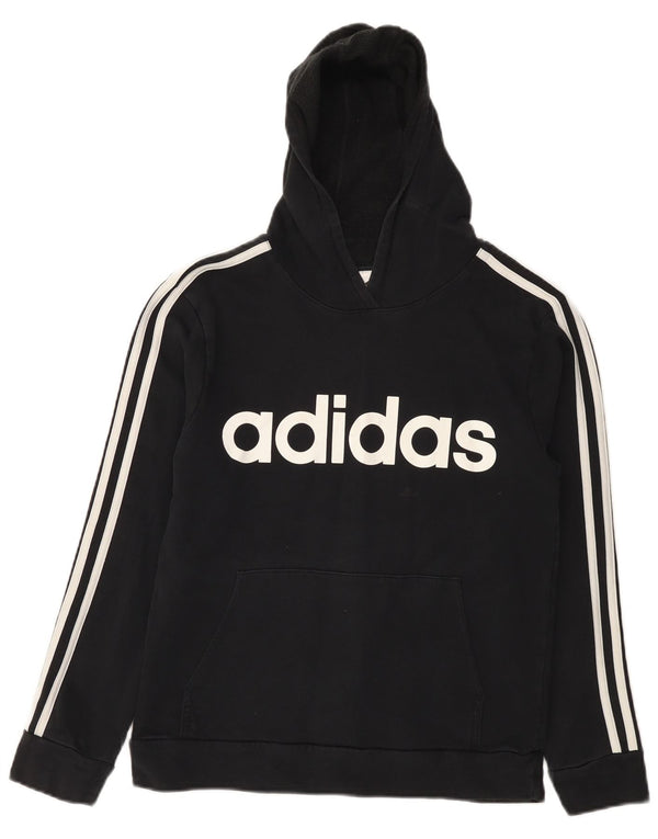 Adidas Pull à capuche graphique pour femme UK 10 Petit coton noir