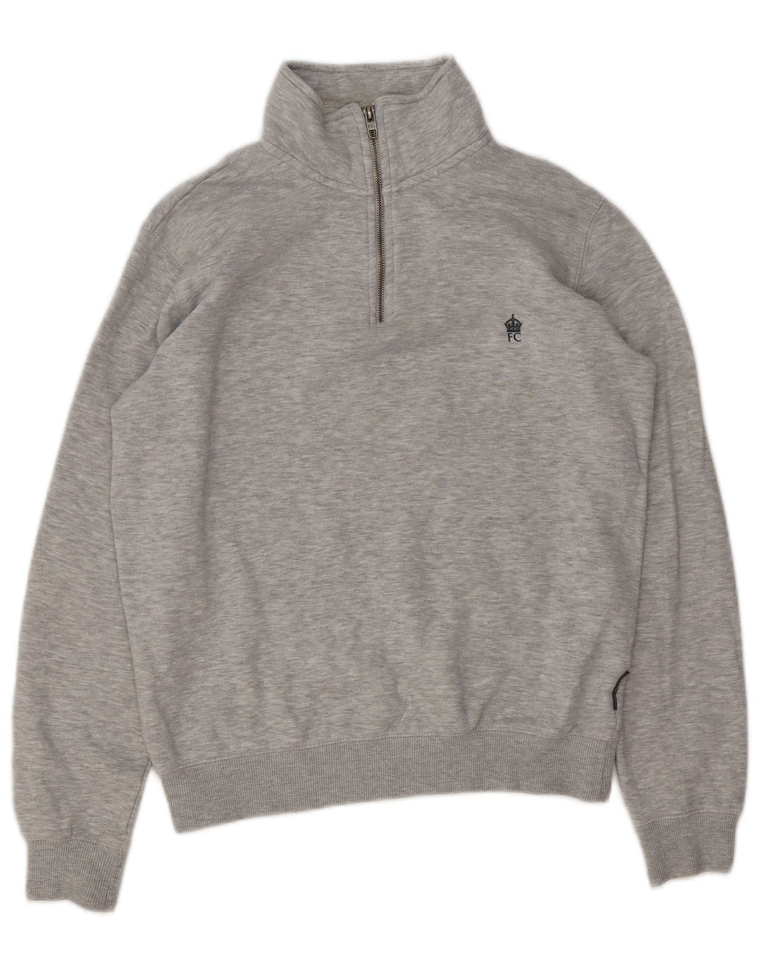 FRENCH CONNECTION Sweat-shirt à col zippé pour homme, petit gris moucheté