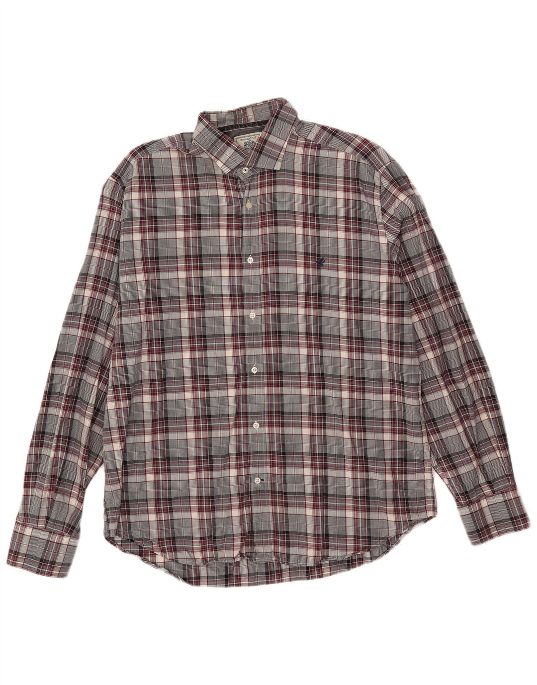 Brooksfield Chemise Homme Taille 43 Grand Carreau Gris