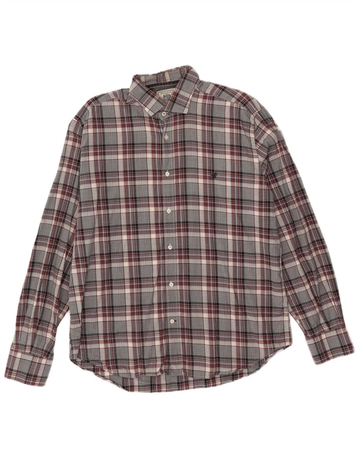 Brooksfield Chemise Homme Taille 43 Grand Carreau Gris