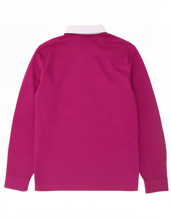 Massimo Dutti Polo de rugby à manches longues pour homme Small Maroon Colourblock