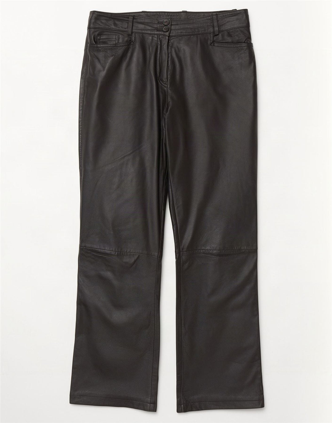 K.K.Berlin Pantalon droit en cuir pour femme EU 40 Medium W32 L29 Noir