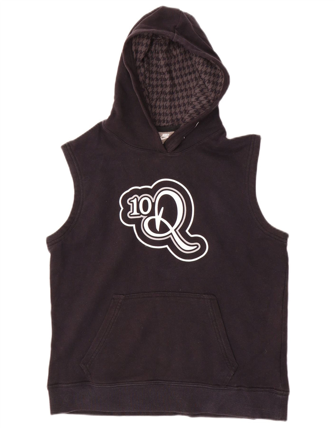 NIKE Pull à capuche sans manches graphique pour garçon 10-11 ans Coton noir moyen