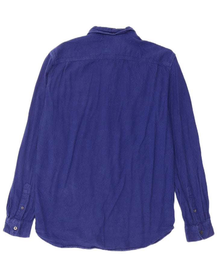 French Connection Chemise Regular Fit Flanelle Homme Bleu Moyen Coton