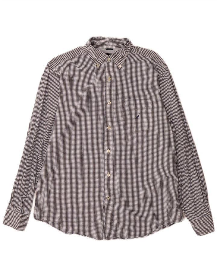 Chemise Homme Nautica Coton Vichy Bleu Moyen