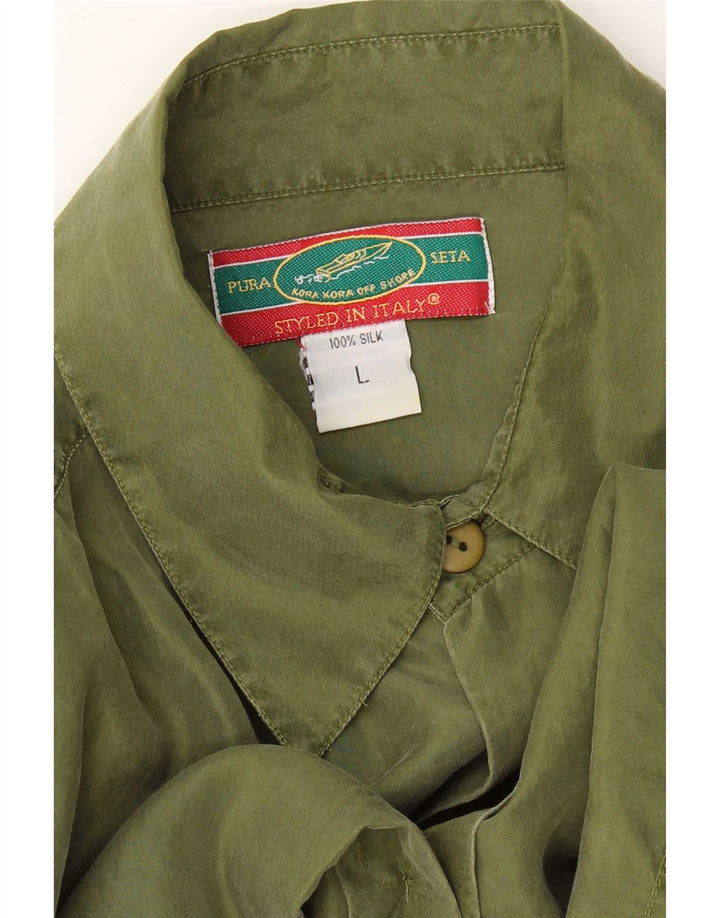 Chemise Homme Vintage Grande Soie Verte