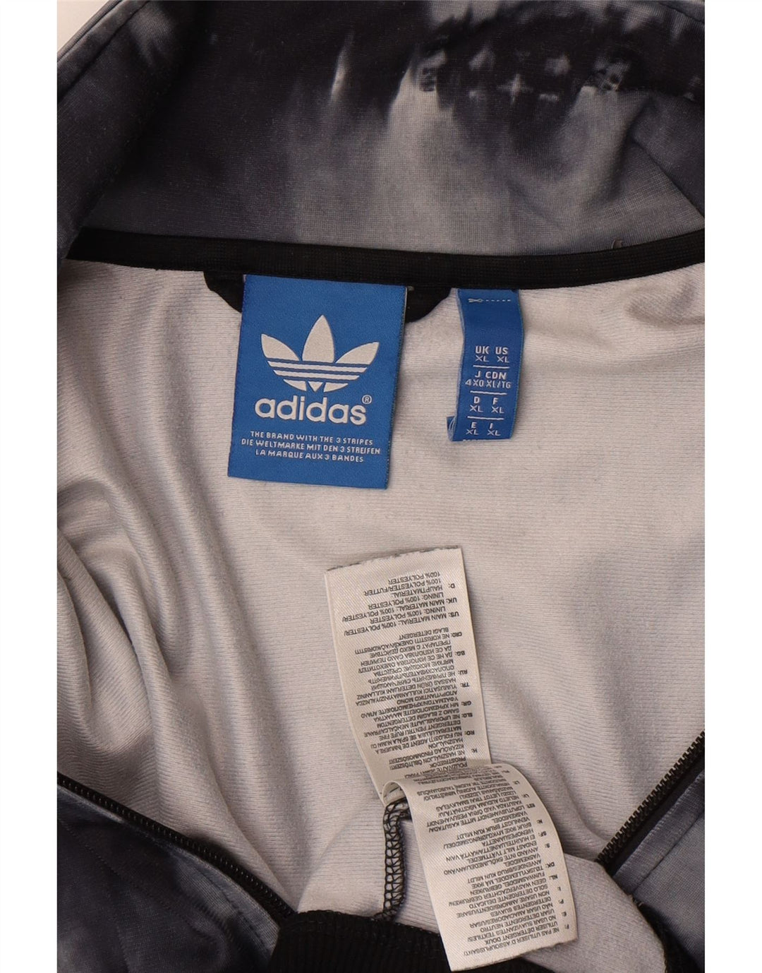 Adidas Veste de survêtement pour homme XL Noir Tie Dye