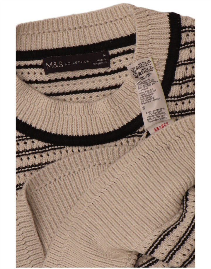 Marks & Spencer Pull à col rond pour femme UK 14 Medium Off White