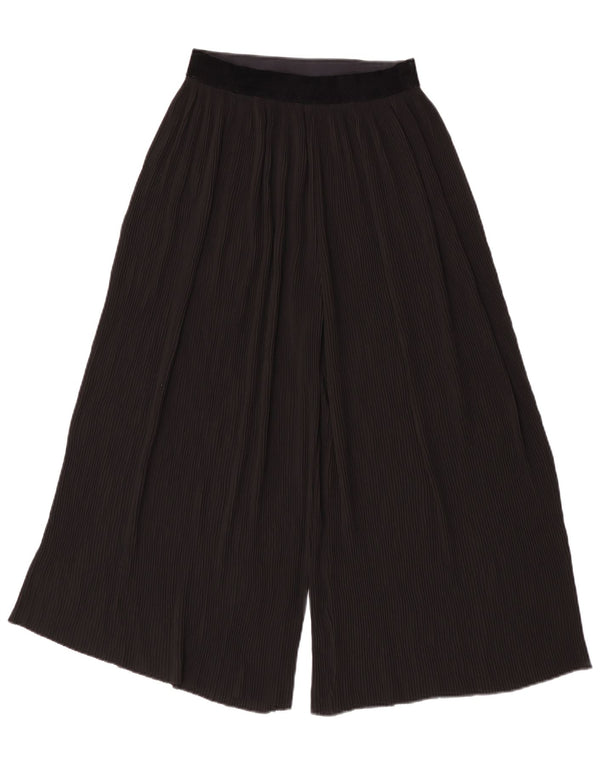 Zara Pantalon Capri Jambe Large Femme Petit W26 L21 Noir