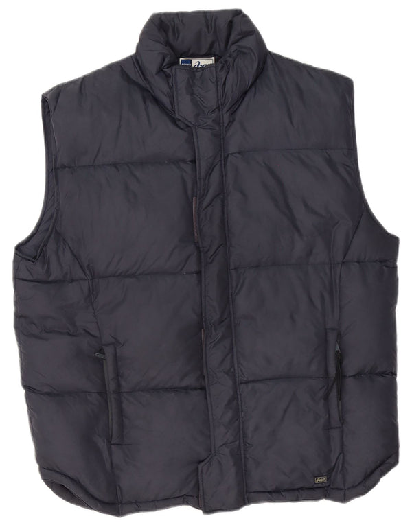 Asics Gilet rembourré pour homme UK 40 Large Bleu marine Nylon