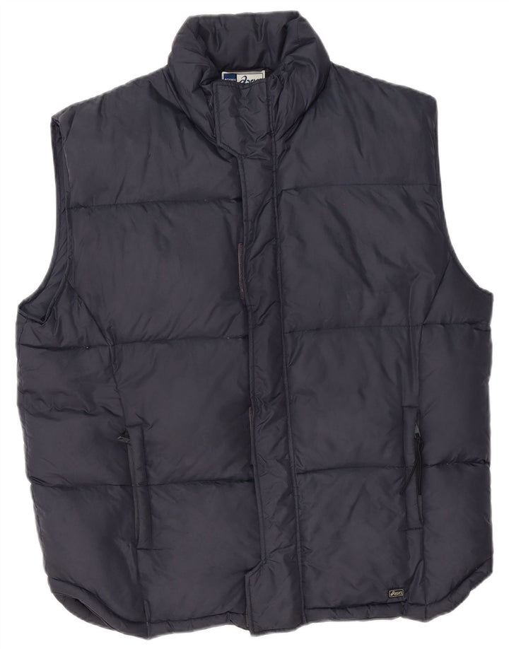 Asics Gilet rembourré pour homme UK 40 Large Bleu marine Nylon