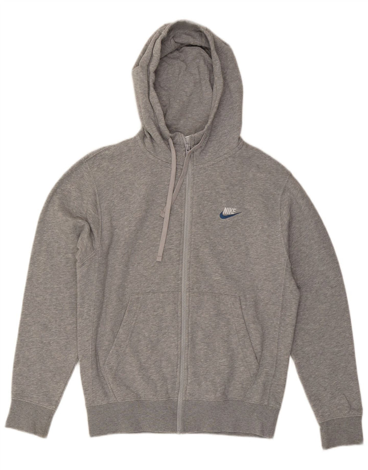 NIKE Pull à capuche zippé pour homme en coton moucheté gris petit