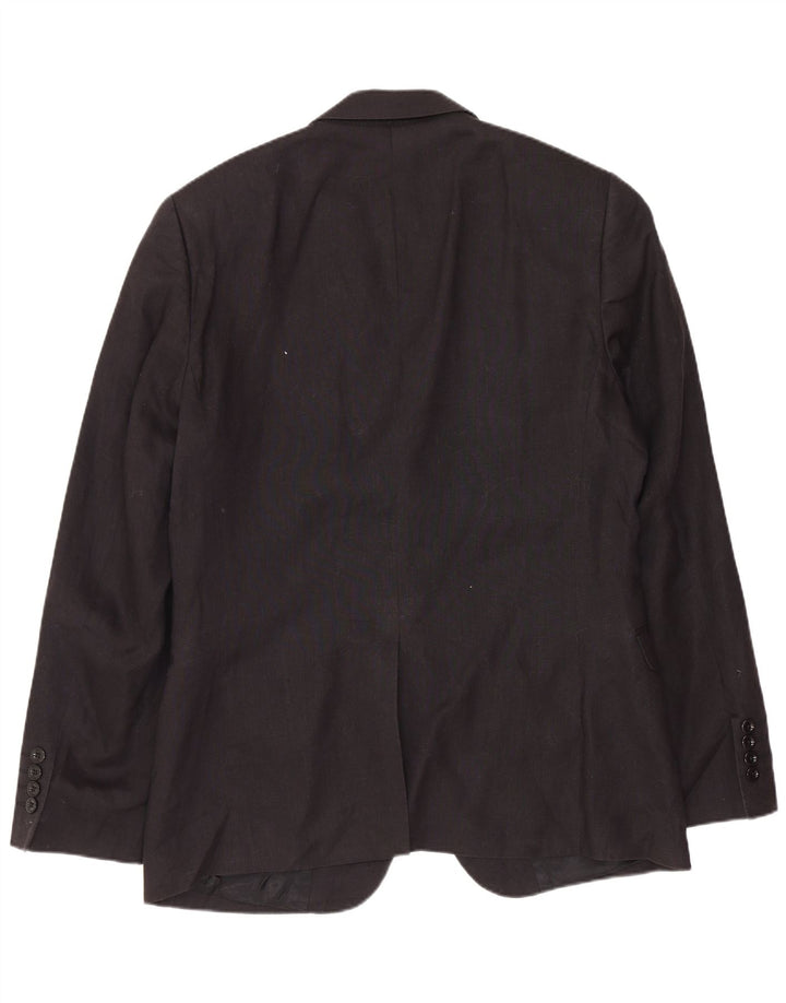 DKNY Veste Blazer Slim Fit 1 Bouton pour Homme UK 40 Grande Laine Noire