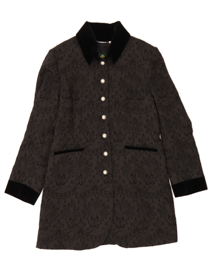 HAMMERSCHMID Womens Overcoat EU 44 XL Black Floral Vintage Hammerschmid and Second-Hand Hammerschmid from Messina Hembry 