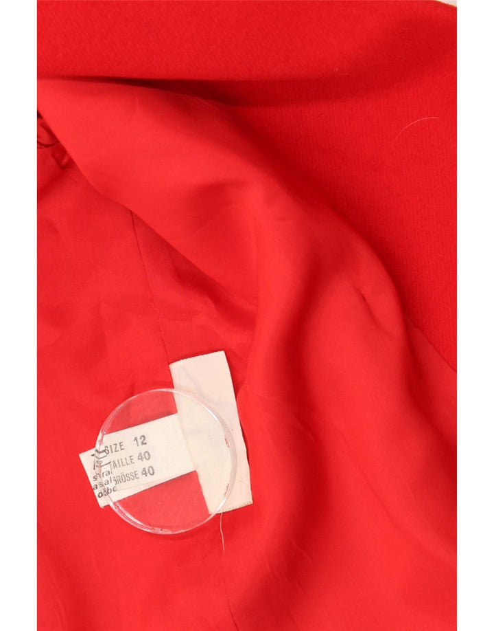 vintage Femme Double Breasted Blazer Veste UK 12 Rouge Moyen
