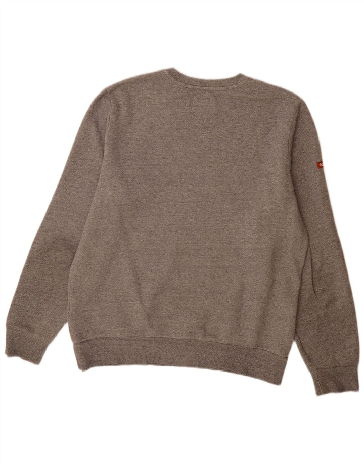 Superdry Homme Graphic Sweatshirt Jumper Large Gris Moucheté Coton