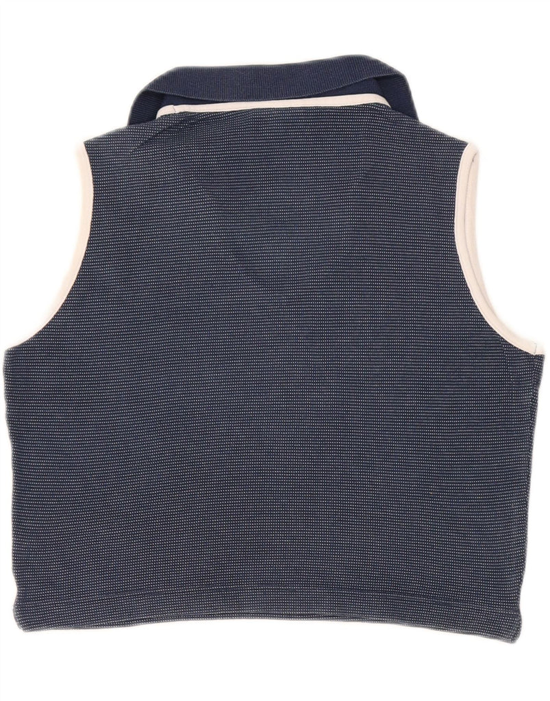 CHAMPION Womens Crop Sleeveless Polo Shirt UK 12 Medium Navy Blue Spotted Vintage Champion and Second-Hand Champion from Messina Hembry 