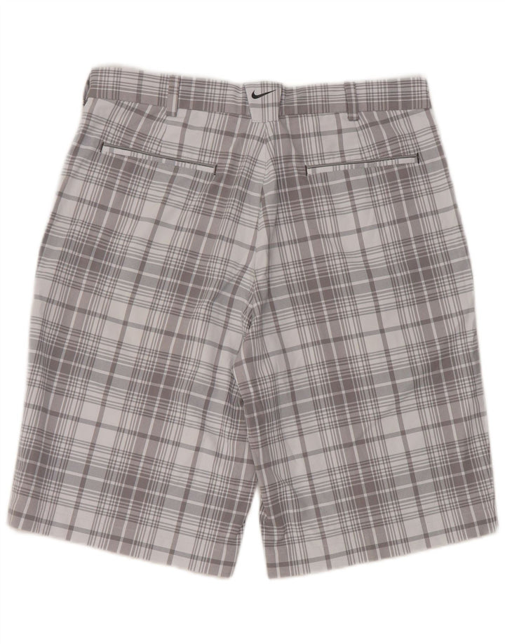 Nike Short chino Dri Fit W32 pour homme en polyester gris moyen à carreaux