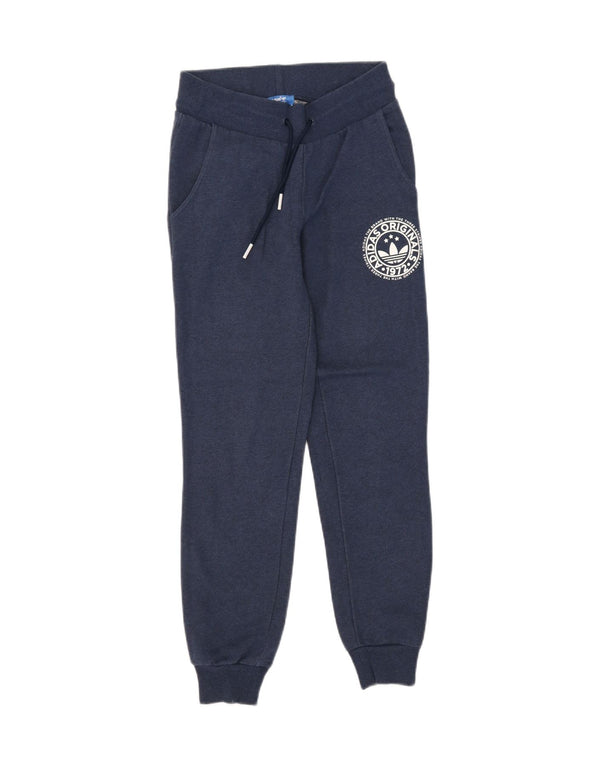 Adidas Pantalon de survêtement graphique pour femme Joggers UK 8 Small Bleu marine