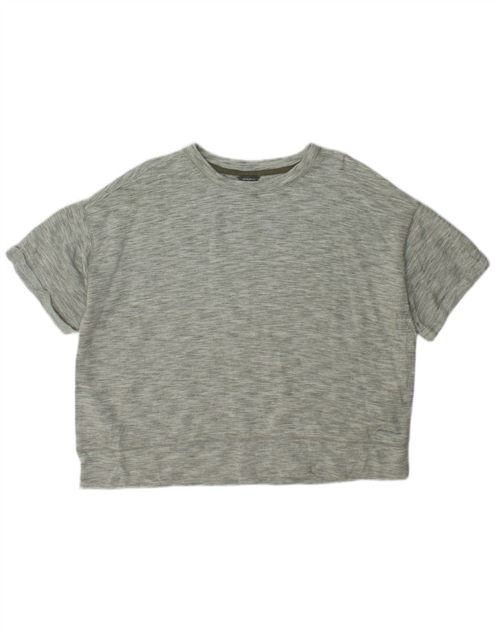 Eddie Bauer T-shirt surdimensionné pour femme UK 18 XL Polyester moucheté vert