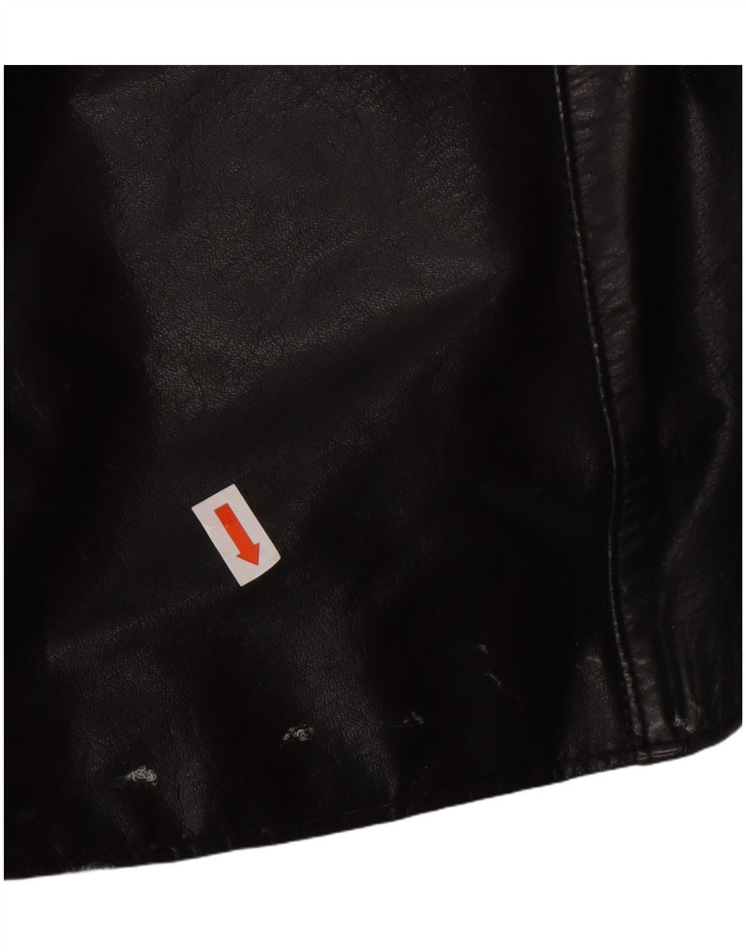 VINTAGE Manteau en cuir surdimensionné femme UK 14 Cuir noir moyen