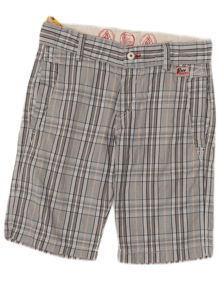ROY ROGERS Short Chino Garçon 11-12 ans W26 Bleu Carreaux Coton