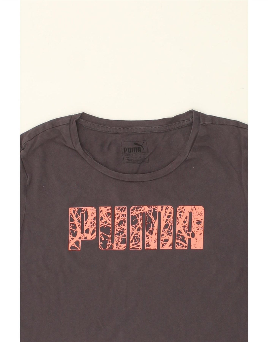 PUMA Womens Graphic T-Shirt Top UK 12 Medium Grey Cotton Vintage Puma and Second-Hand Puma from Messina Hembry 