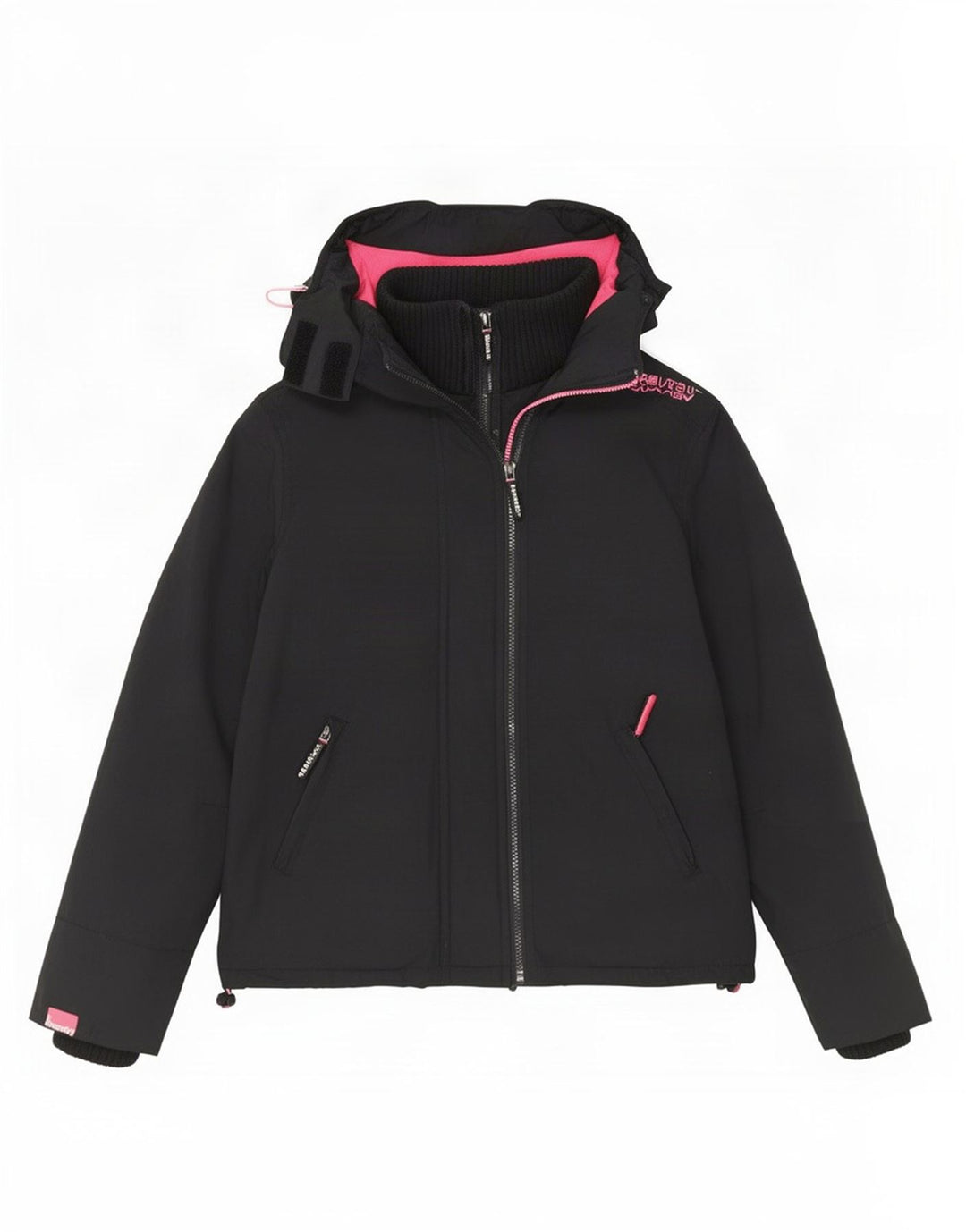 Superdry Veste coupe-vent à capuche Windcheater pour femme UK 14 Medium Noir