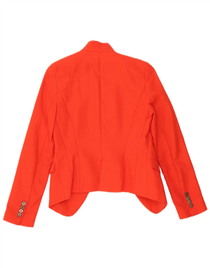 Zara Veste Blazer Ouverte Femme UK 6 XS Rouge