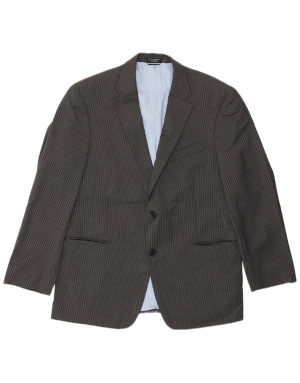 Tommy Hilfiger Veste blazer à 2 boutons pour homme UK 40 Grande laine à fines rayures grises