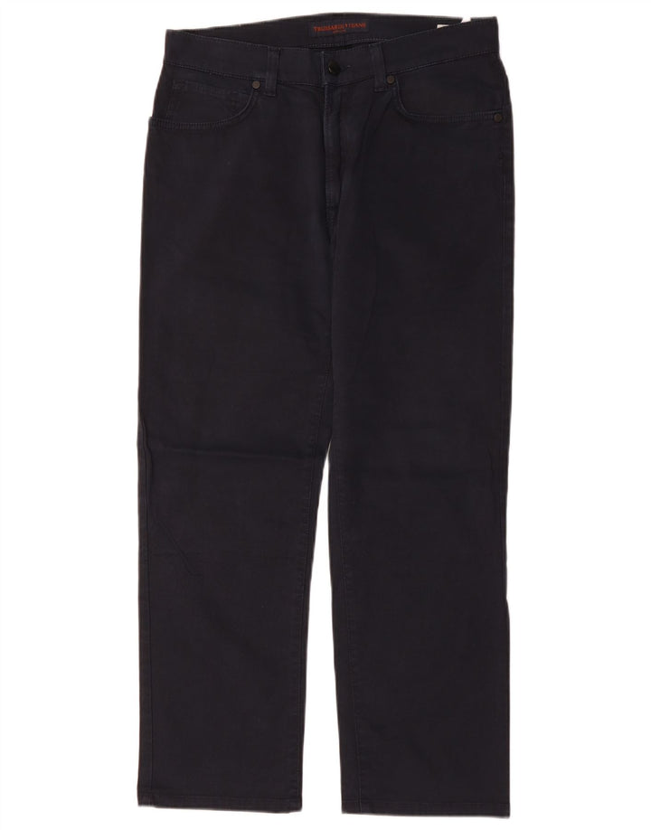 Trussardi Pantalon décontracté droit W33 L27 Bleu Marine Polyester