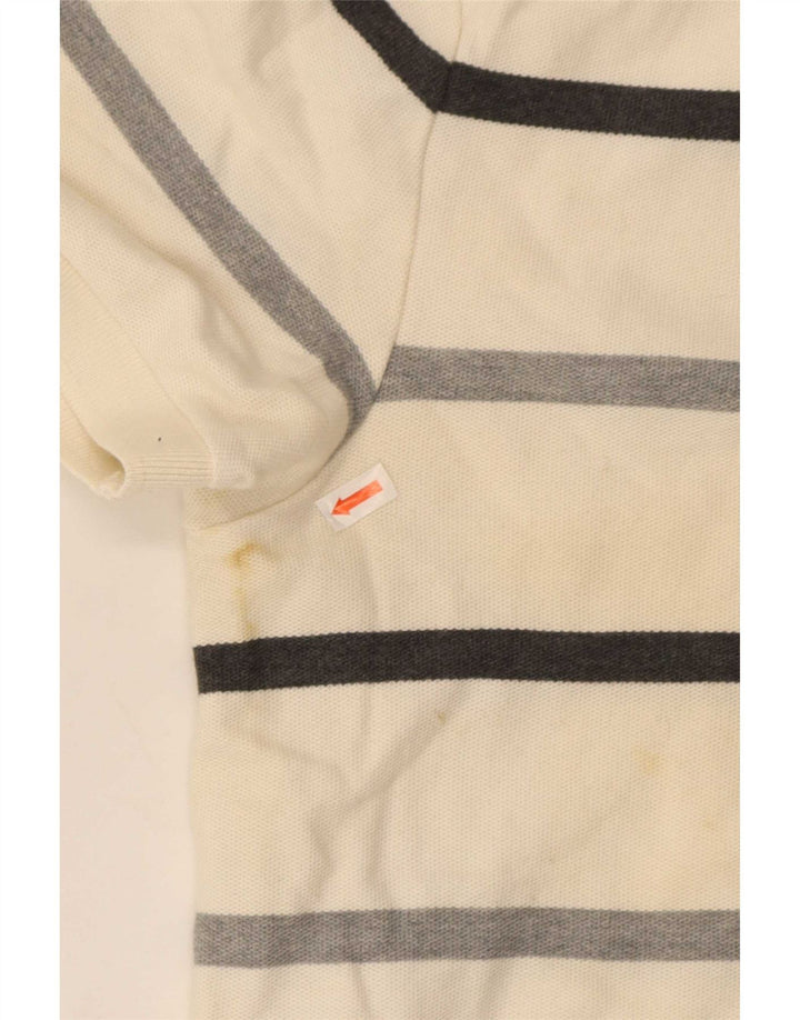 Polo Nike Homme Coton Rayé Blanc Moyen