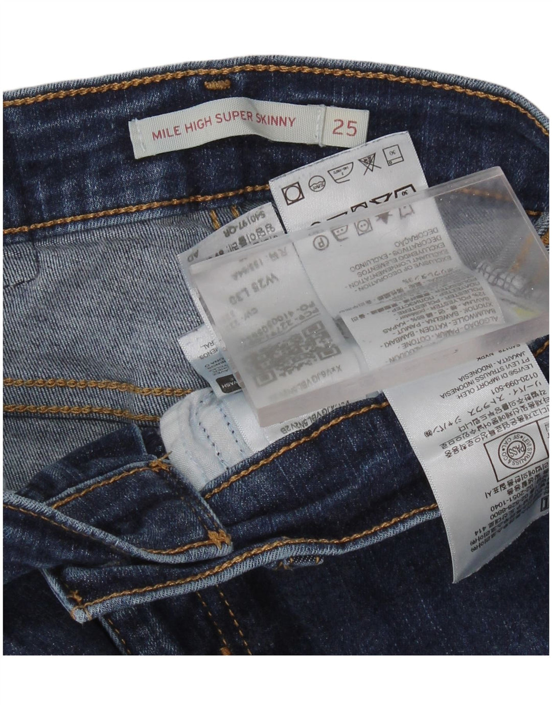 LEVI'S Jean Mile High Super Skinny Femme W25 L30 Bleu Coton