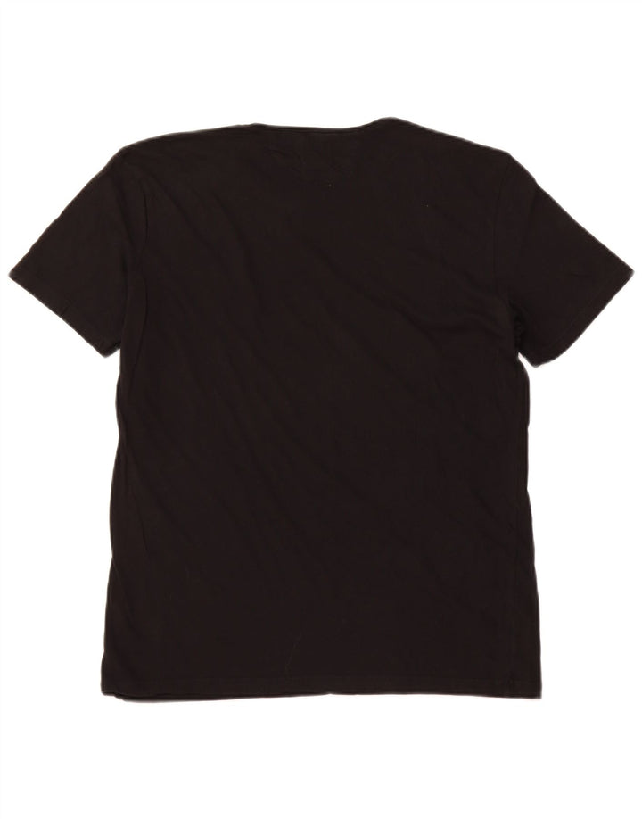 Zara Womens Easy Fit T-Shirt Top UK 14 Grand Noir